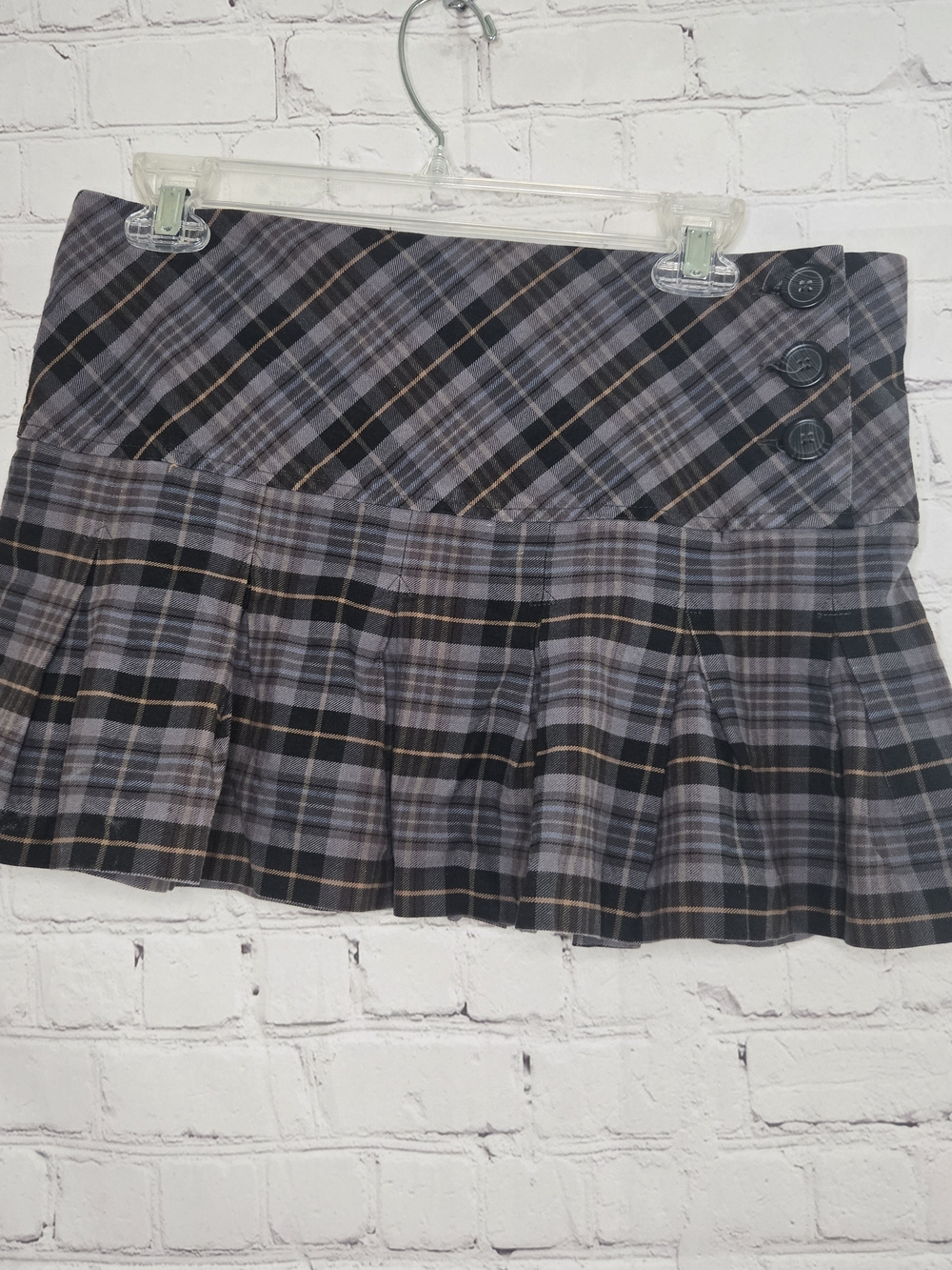 Y2K No Boundaries Plaid Pleated Mini Skirt Grunge Schoolgirl Goth Sz 11